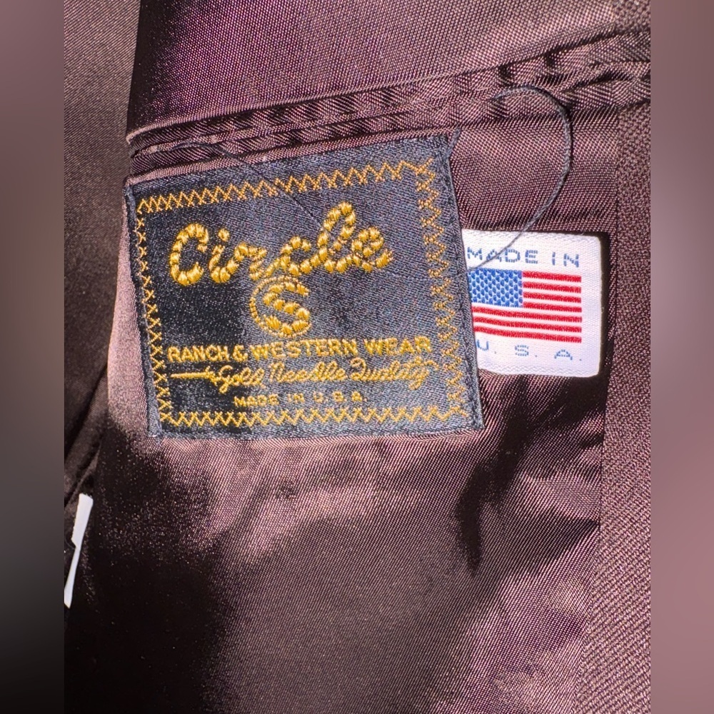 Circle S Western Wear Blazer-chocolate brown size 42L - Picture 3 of 6